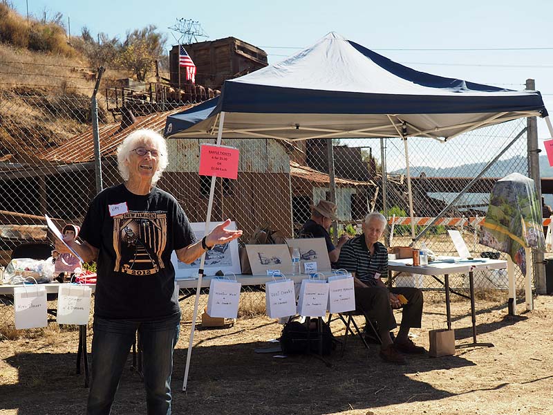 Kitty Monahan welcoming guests to Pioneer Day 2014