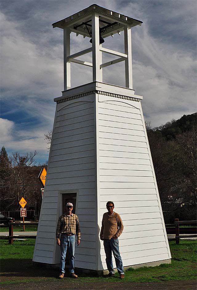 Completed Bell Tower with Bruce Bartlett and Doug Hamilton